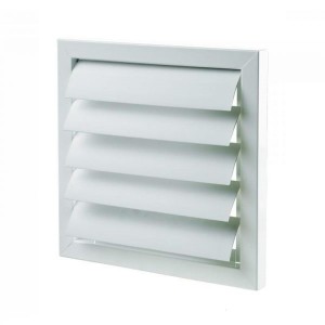 Kovová bílá ventilační mřížka se žaluzií GRM 250 x 250 mm