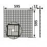 Větrací mřížka do podhledu 595x595 plast GCP600